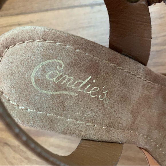 Candies Tan Faux Leather Platforms Sandals - Picture 10 of 10